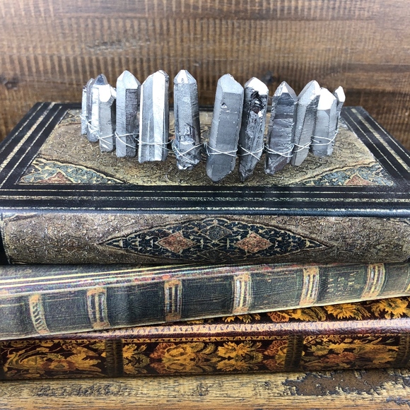 Handmade Silver Crystal Crown Headband - Picture 3 of 4